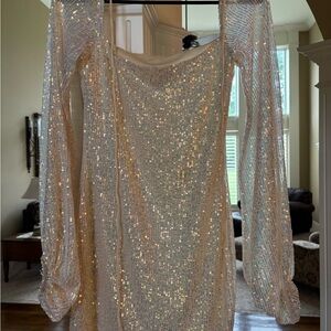 Sparkling Long Sleeve Sequin Dress